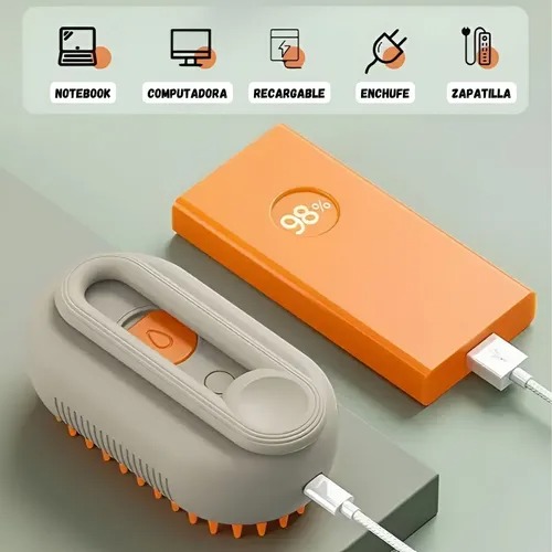 Cepillo con vapor recargable para animales
