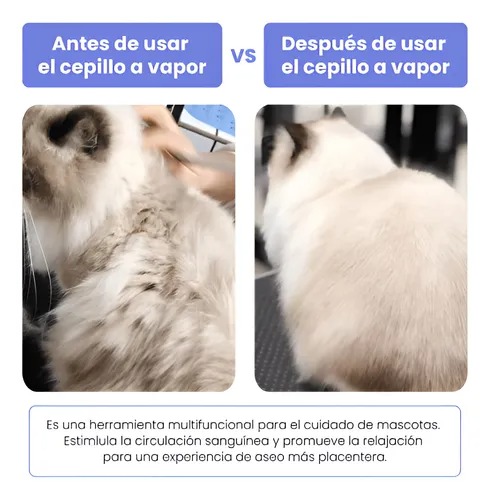 Cepillo con vapor recargable para animales